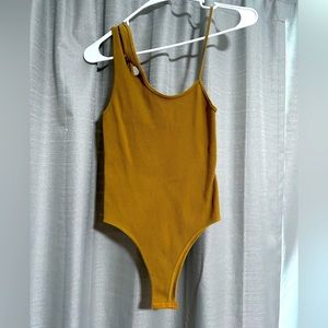 ribbed yellow bodysuit